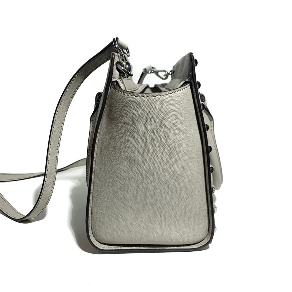 MICHAEL KORS Gray Selma Stud Saffiano Leather Bag - Picture 7 of 11